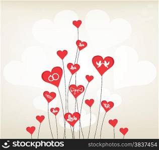 love background with hearts valentine day