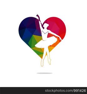 Love ballet vector logo design. Logo design for ballet school and dance studio.