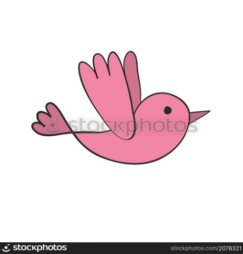love bird heart symbol drawing for design Valentine Day card