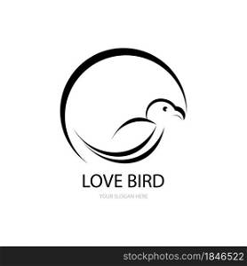 Love bird illustration icon logo vector design