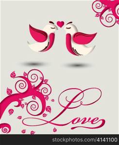 love birds vector illustration