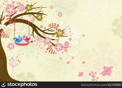 love birds vector illustration