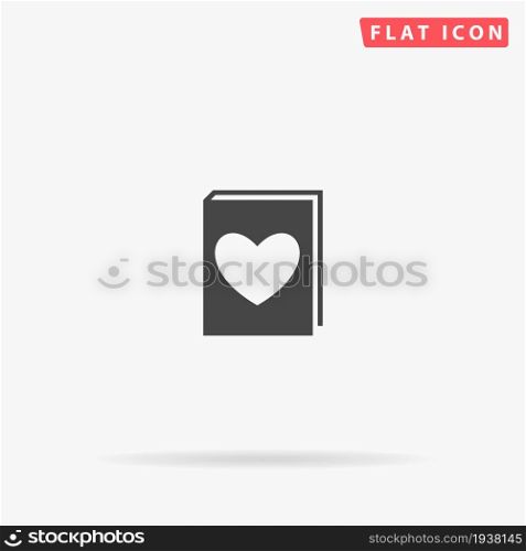 Love Book flat vector icon. Glyph style sign. Simple hand drawn illustrations symbol for concept infographics, designs projects, UI and UX, website or mobile application.. Love Book flat vector icon