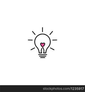 Love bulb technology logo vector template