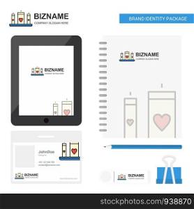 Love candles Business Logo, Tab App, Diary PVC Employee Card and USB Brand Stationary Package Design Vector Template
