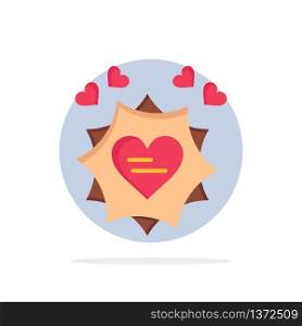 Love, Card, Valentine, Heart Abstract Circle Background Flat color Icon