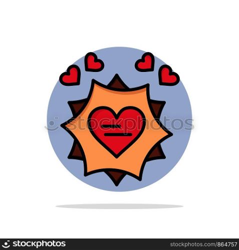 Love, Card, Valentine, Heart Abstract Circle Background Flat color Icon