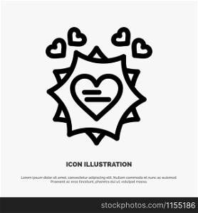 Love, Card, Valentine, Heart Line Icon Vector