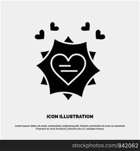 Love, Card, Valentine, Heart solid Glyph Icon vector
