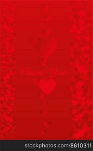 Love card with glowing hearts and text I love you - as jpg and eps file available
