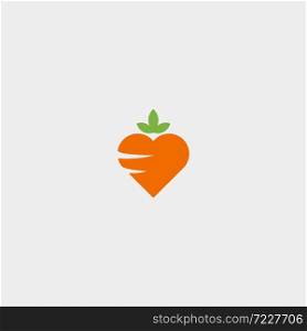 love carrot symbol vector design illustration