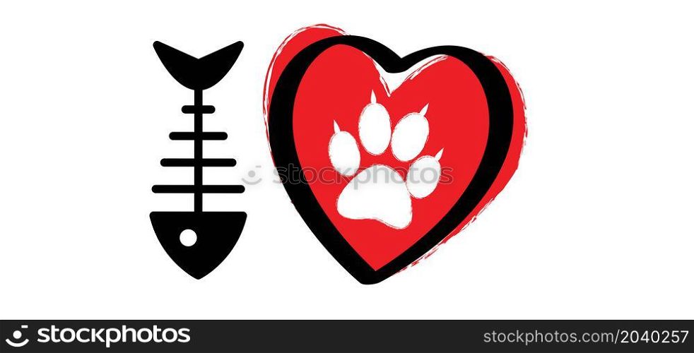 Love cats. Drawing cat line pattern. sleeps, rests or dreams. Kitty silhouette pictogram. Flat vector sleeping cartoon sketch sign. Animals day or Cat day. Lovers, love heart kitten. Say meow. Mouse