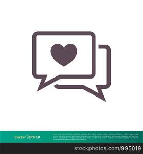 Love Chat Icon Vector Logo Template Illustration Design. Vector EPS 10.