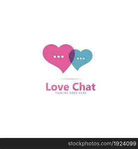 love chat logo vector icon illustration design