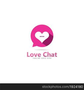 love chat logo vector icon illustration design