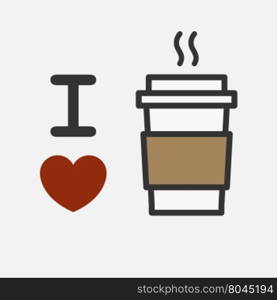 Love coffee. I love coffee eps 10 vector illustration