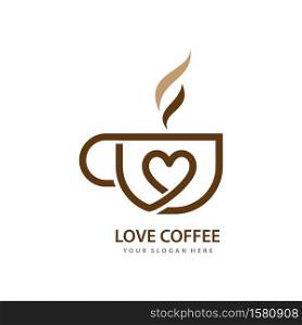 Love Coffee illustration logo Template vector icon design