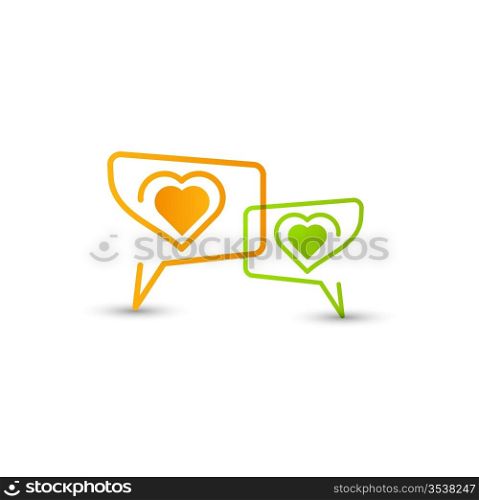 Love. Concept speech bubbles with heart