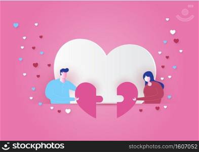 Love concept, Valentines day pink background. Wallpaper. Happy Valentines Day card with hearts paper cut hearts and clouds for romantic valentines day design
