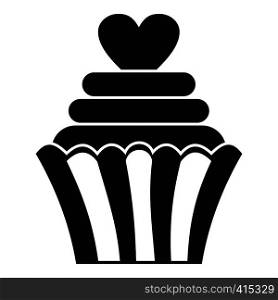 Love cupcake icon. Simple illustration of love cupcake vector icon for web. Love cupcake icon, simple style