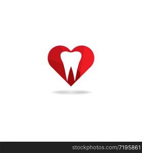 Love dental logo template vector icon design