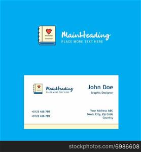 Love diary logo Design with business card template. Elegant corporate identity. - Vector