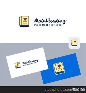 Love diary vector logotype with business card template. Elegant corporate identity. - Vector