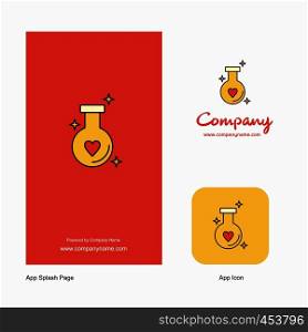 Love drink Company Logo App Icon and Splash Page Design. Creative Business App Design Elements