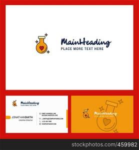 Love drink Logo design with Tagline & Front and Back Busienss Card Template. Vector Creative Design