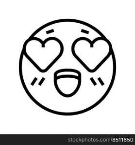 love emoji line icon vector. love emoji sign. isolated contour symbol black illustration. love emoji line icon vector illustration