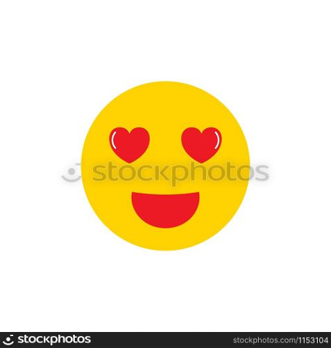 Love emoji vector icon isolated on white background. Love emoji vector icon isolated on white