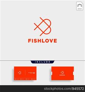 love fish logo design vector icon element. love fish logo design vector icon element isolated