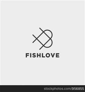 love fish logo design vector icon element. love fish logo design vector icon element isolated