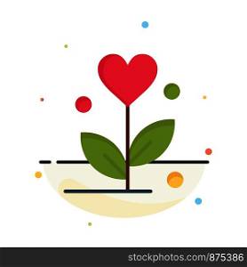 Love, Flower, Wedding, Heart Abstract Flat Color Icon Template