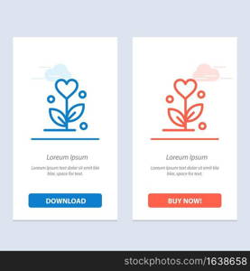 Love, Flower, Wedding, Heart  Blue and Red Download and Buy Now web Widget Card Template