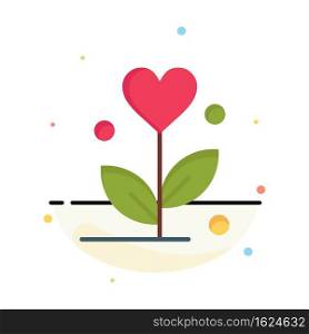Love, Flower, Wedding, Heart Business Logo Template. Flat Color