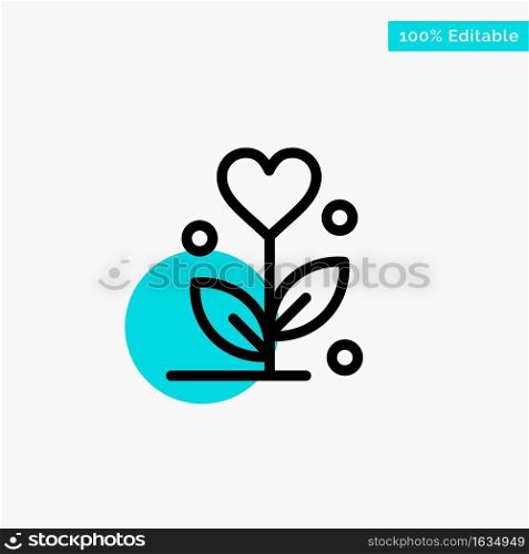 Love, Flower, Wedding, Heart turquoise highlight circle point Vector icon