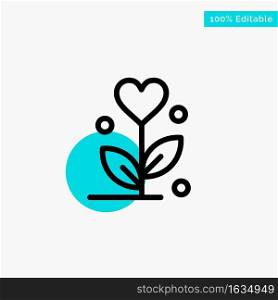 Love, Flower, Wedding, Heart turquoise highlight circle point Vector icon