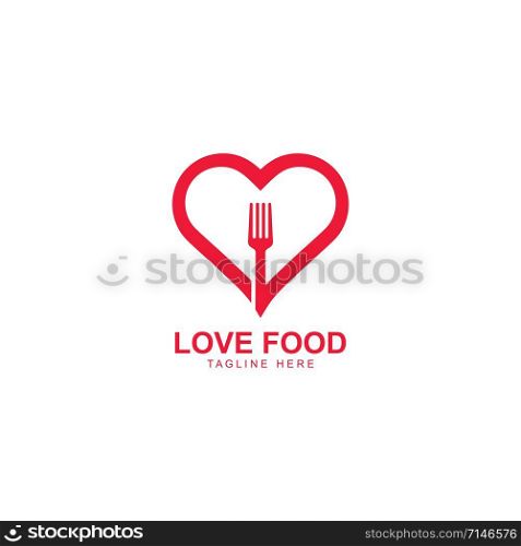 Love food logo vector icon illustration design