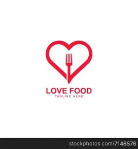 Love food logo vector icon illustration design