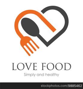 Love Food Logo vector illustration design Template