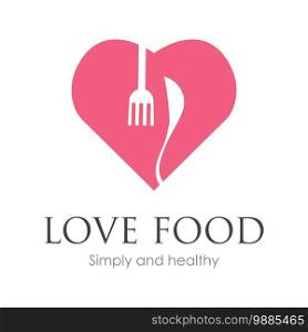 Love Food Logo vector illustration design Template