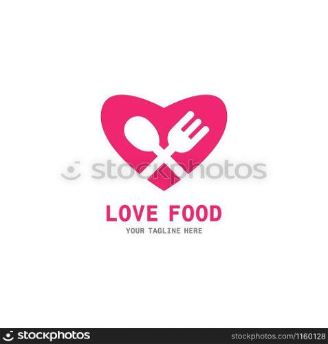 Love food logo vector ilustration design