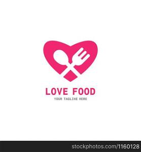 Love food logo vector ilustration design