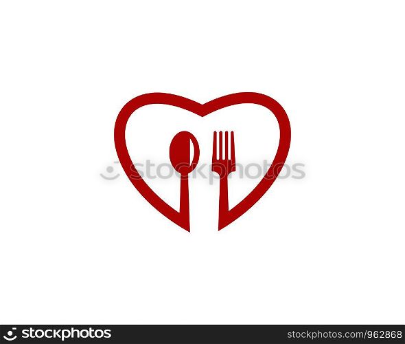 Love food logo vector template