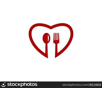 Love food logo vector template