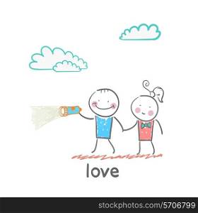 love. Fun cartoon style illustration. The situation of life.
