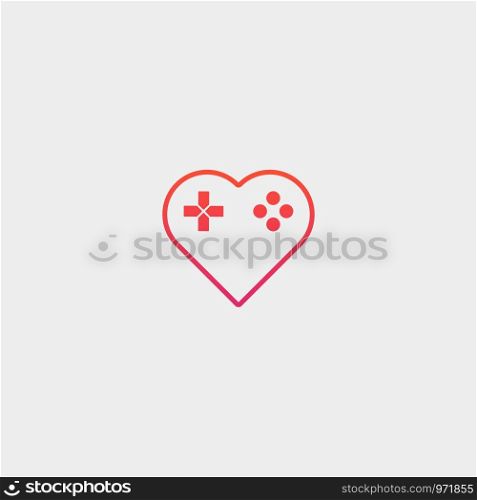 love game pad logo design template vector illustration icon element isolated. love game pad logo design template vector illustration