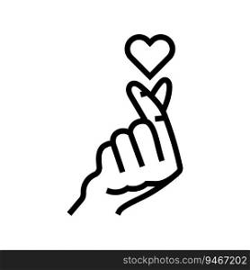 love gesture line icon vector. love gesture sign. isolated contour symbol black illustration. love gesture line icon vector illustration