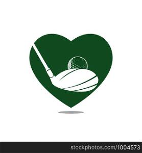 Love Golf club vector logo design. Golf club inspiration logo design.